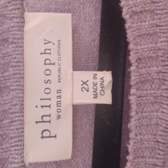 Phliosophy Womens 2X Sweatwr EUC Lilac Gray - Picture 4 of 7